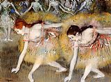 Edgar Degas Canvas Paintings - Dancers Bending Down